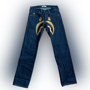 Bape A Bathing Ape WGM Shark Head Jeans